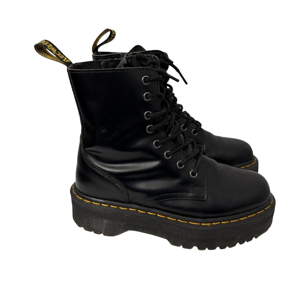 Dr Martens Jadon Platform Boots Womens Size 7 Black Leather Lace Up Grunge Punk